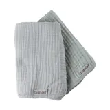 Leander Hydrofiele Doeken Organic Muslin - 2 Stuks - Pearl Grey / Sage Green