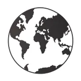Casa Sentir Wereldbol Wanddecoratie - Medium - Zwart
