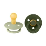 BiBs Fopspeen - Rond - 2 Stuks - 0-6 Mnd - Sage/Hunter Green
