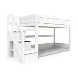 LIFETIME Kidsrooms Laag Stapelbed Met Trapkast - Wit Gelakt - Rolbodem