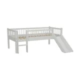 Vipack Forrest Semi - Halfhoogslaper Met Glijbaan 90x200 cm – Beuk Wit