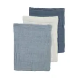 Meyco Hydrofiele Washandjes - 3 stuks - 20x17 cm - Natural / Jeans Blue / Indigo