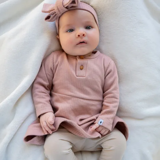 Klein Baby Jurk Rib - Fawn