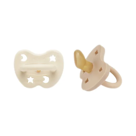 Hevea Orthodontische Fopspeen - 3-36 Mnd - 2 Stuks - Milky White / Sand