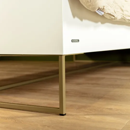 Kidsmill Intense II Bedbank 90 x 200 - Wit / Patinated Brass