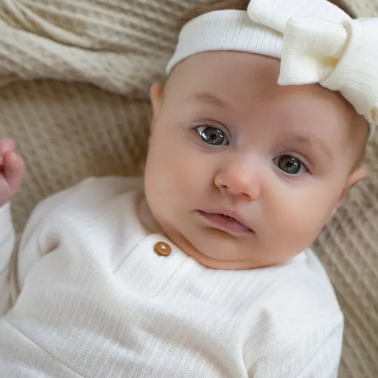 Klein Baby Jurk Rib - Natural White