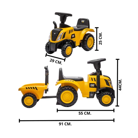Puck CAT Tractor Loopauto met Aanhanger