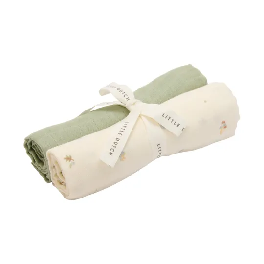 Little Dutch Hydrofiele Doeken - Forest Treasures & Sage - 70x70 cm - 2 stuks