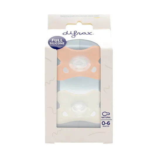Difrax Fopspeen - Rond - 2 Stuks - 0-6 Mnd - Roze/Wit 