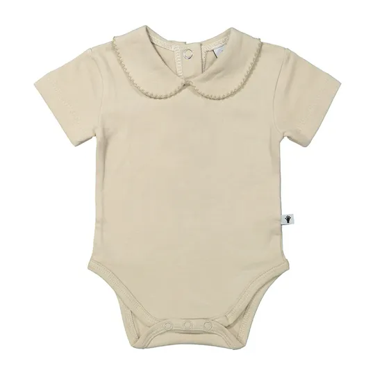 Klein Baby Oxford Tan Romper Korte Mouw - Beige
