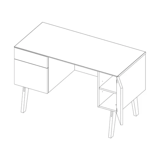 Kidsmill Sixties Bureau Wit Mat / Walnoot