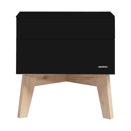 Kidsmill Sixties Nachtkastje Zwart Mat / Eiken