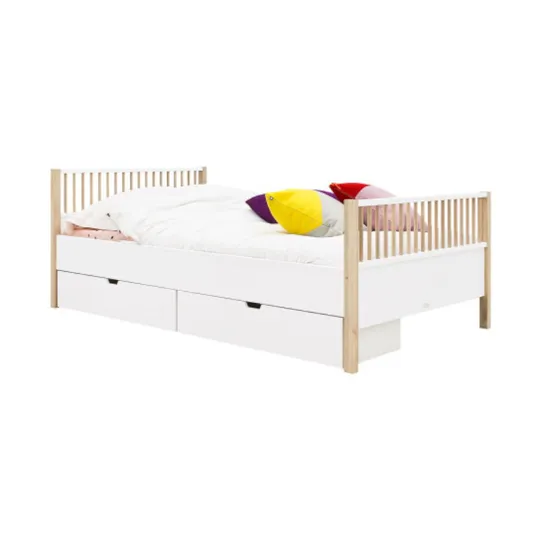Bopita Mika Twinbed Wit / Eiken 120 x 200 cm