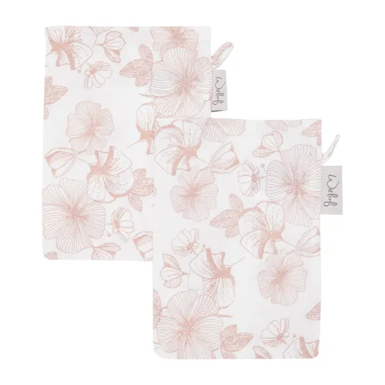 Witlof For Kids Flower Powder Washandjes - 2 Stuks