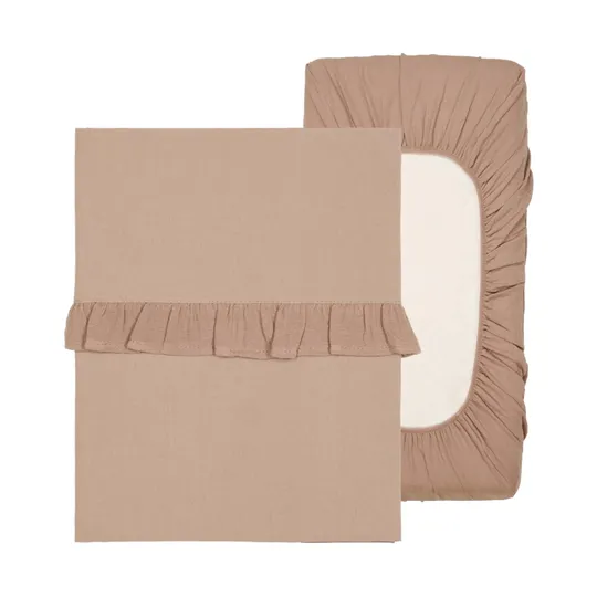 Koeka Faro Ruffle Set Ledikant - Laken En Hoeslaken