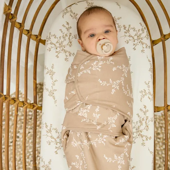 Meyco Baby Branches Inbakerdoek - 0-3 Mnd - Gevoerd - Sand