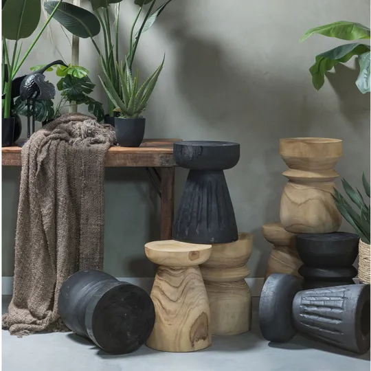 Woood Bikkel Kruk - Hout – Zwart 