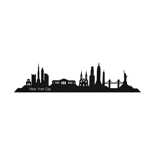 Casa Sentir Skyline New York City Wanddecoratie - Small - Zwart