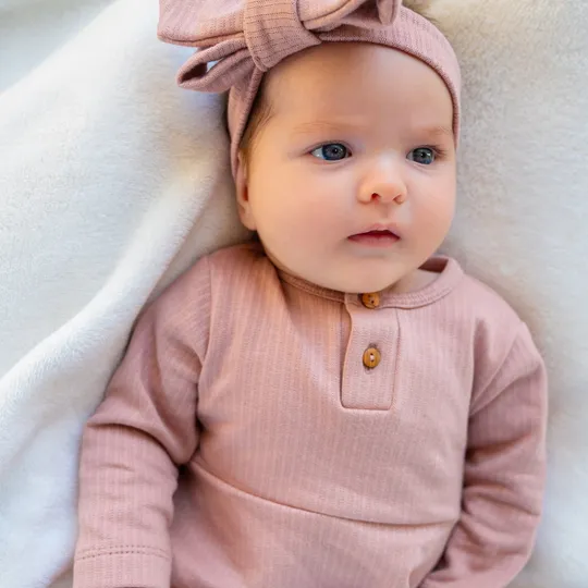 Klein Baby Jurk Rib - Fawn