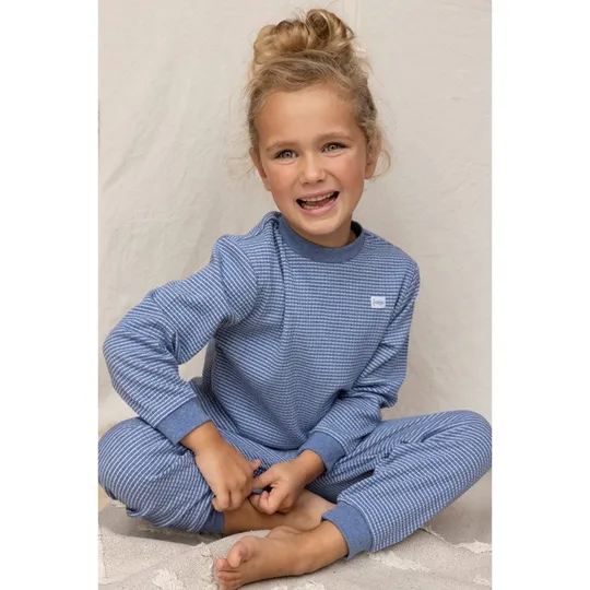 Feetje Wafel Pyjama - Blue Melange
