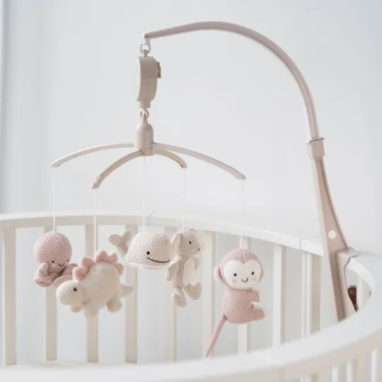Baby's Only Heaven Muziekmobiel Animals Oud Roze / Warm Linen