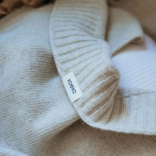 Koeka Wiegdeken Premium Knit Beja - Merino Wol/Cashmere - Warm White - 75x90 cm