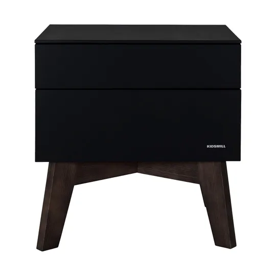 Kidsmill Sixties Nachtkastje Zwart Mat / Walnoot