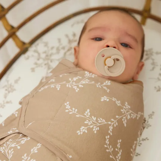 Meyco Baby Branches Inbakerdoek - 0-3 Mnd - Gevoerd - Sand