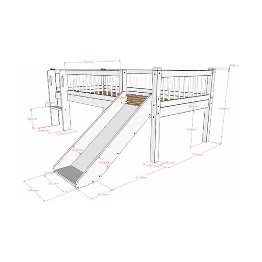 Vipack Forrest Halfhoogslaper Met Glijbaan 90x200 cm