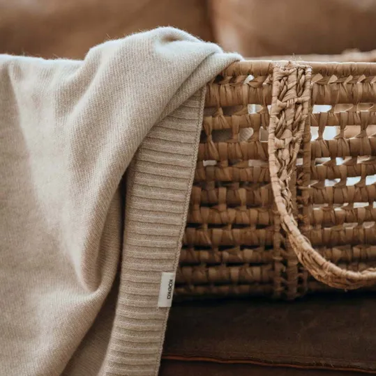 Koeka Wiegdeken Premium Knit Beja - Merino Wol/Cashmere - Warm White - 75x90 cm