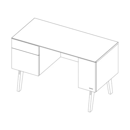 Kidsmill Sixties Bureau Wit Mat / Naturel