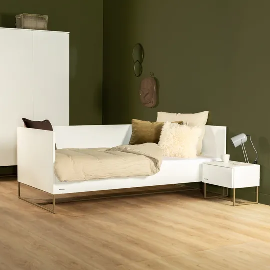 Kidsmill Intense II Bedbank 90 x 200 - Wit / Patinated Brass