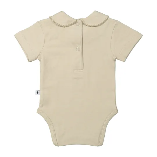 Klein Baby Oxford Tan Romper Korte Mouw - Beige