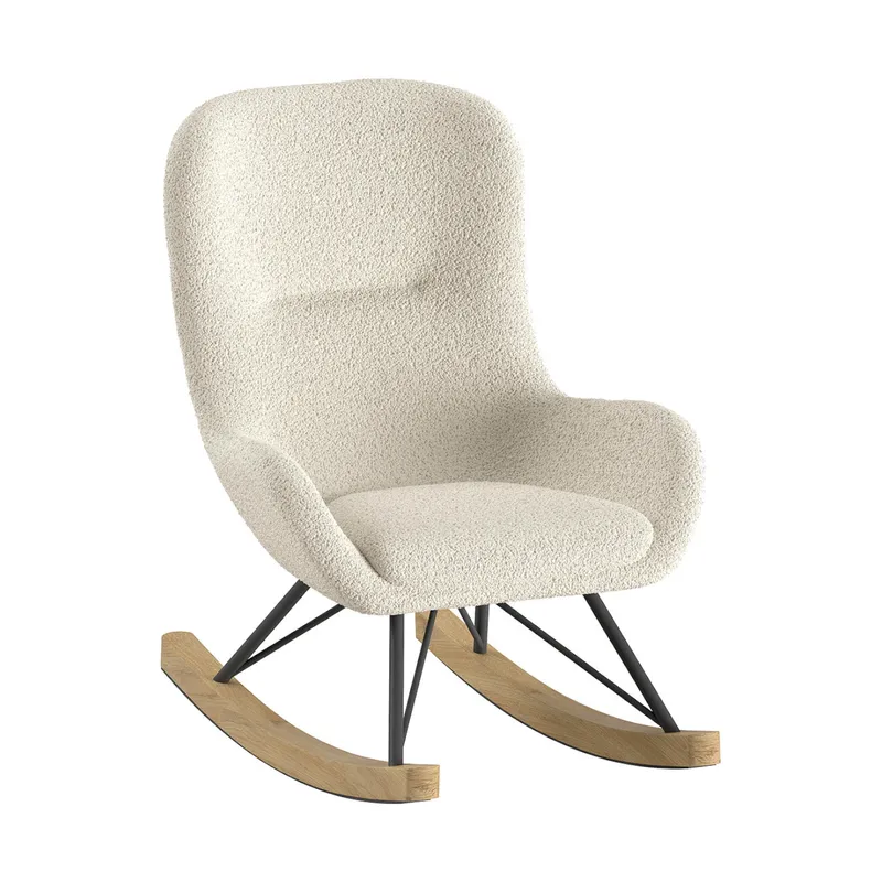 Vipack Schommelstoel - Rocky - Mini - Beige Bouclé