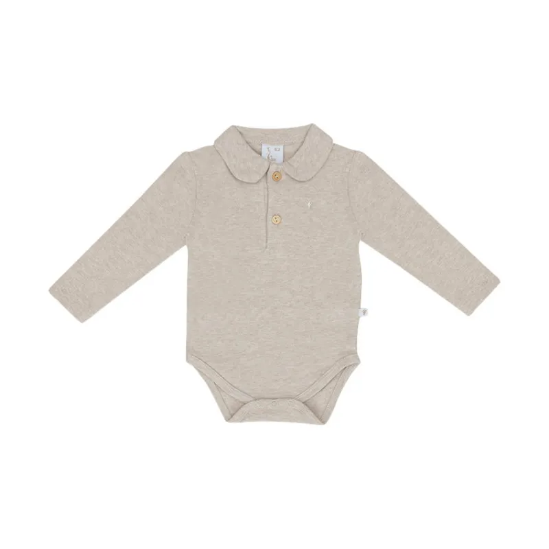Klein Baby Polo Romper - Beige Melange