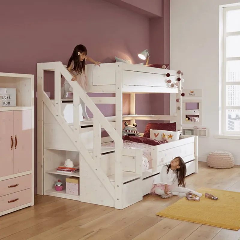 LIFETIME Kidsrooms Stapelbed Family - 90+140 - Met Trapkast / Premium