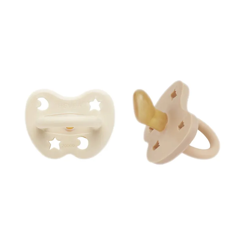 Hevea Orthodontische Fopspeen - 3-36 Mnd - 2 Stuks - Milky White / Sand