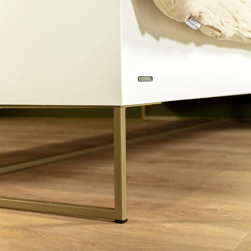 Kidsmill Intense II Bedbank 90 x 200 - Wit / Patinated Brass