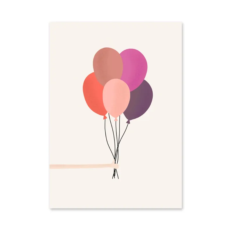 Studio Jans Ansichtkaart - Bos Ballonnen Roze