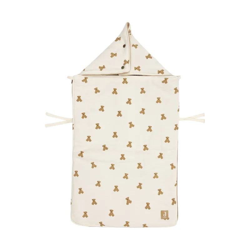 Jollein Voetenzak Mini Teddy Bear Waffle Groep 0+ - 3/5-Punts Gordel