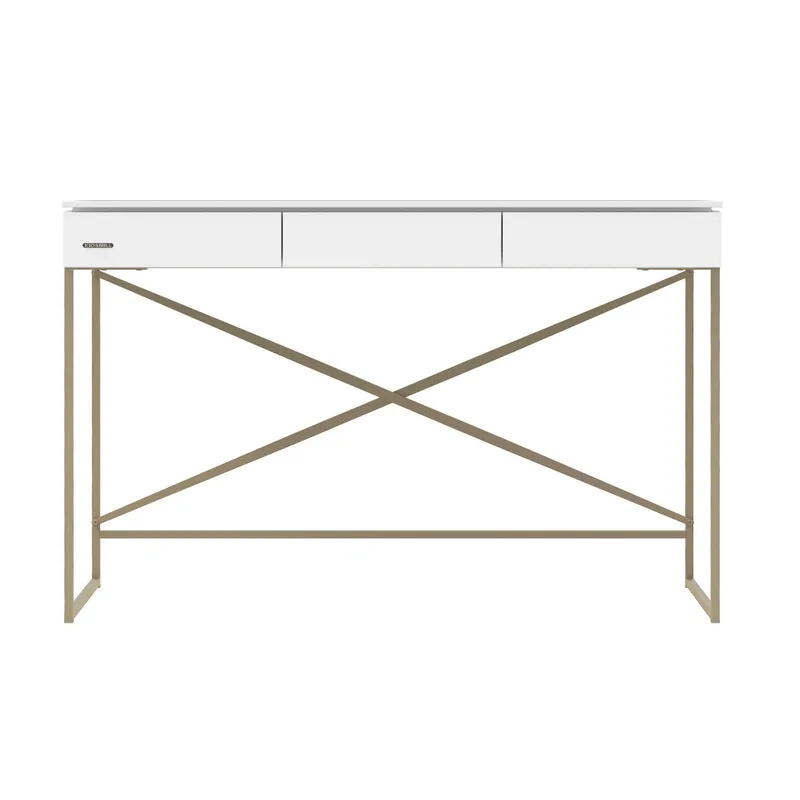 Kidsmill Intense II Kinderkamer Wit / Patinated Brass | Bedbank 90 x 200 cm + Bureau