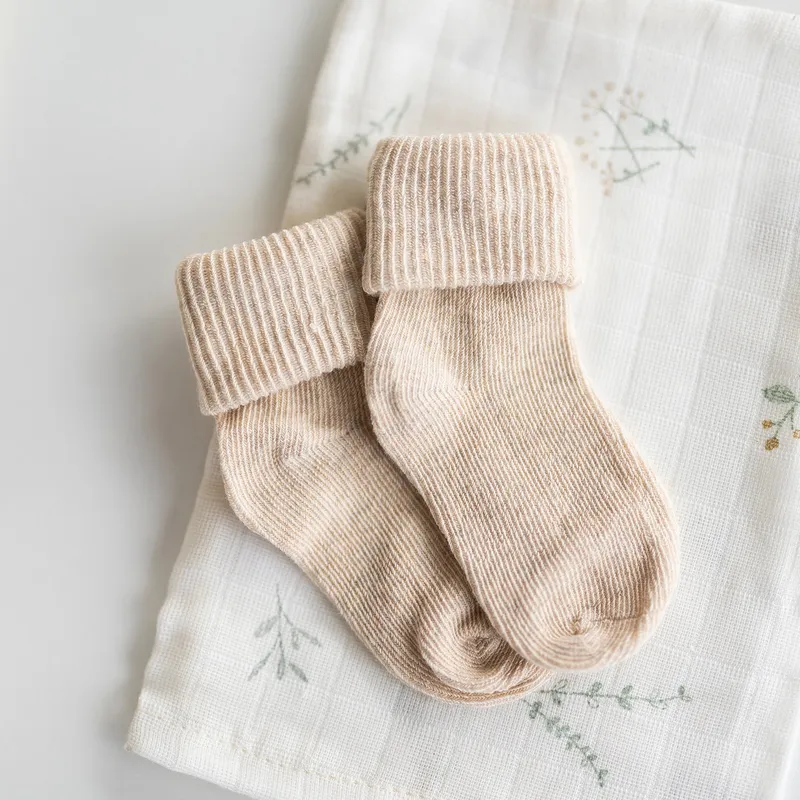 Kidslabel Sokjes - 2 Paar - Off-White & Beige - Newborn