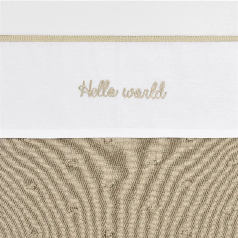 Meyco Hello World Ledikantlaken 100 x 150 cm Sand