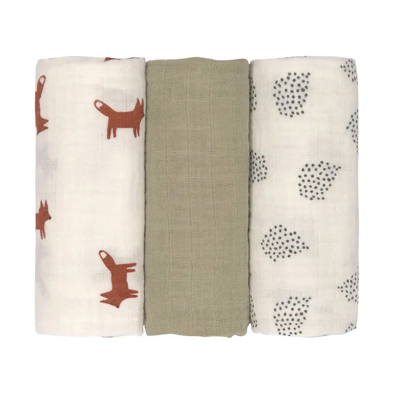 Lässig Little Forest Fox Swaddle 3 Stuks