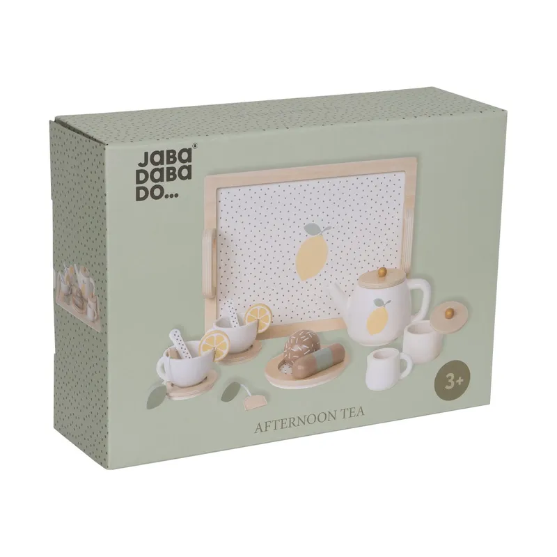 Jabadabado Houten Theeservies - Afternoon Tea - Lemon