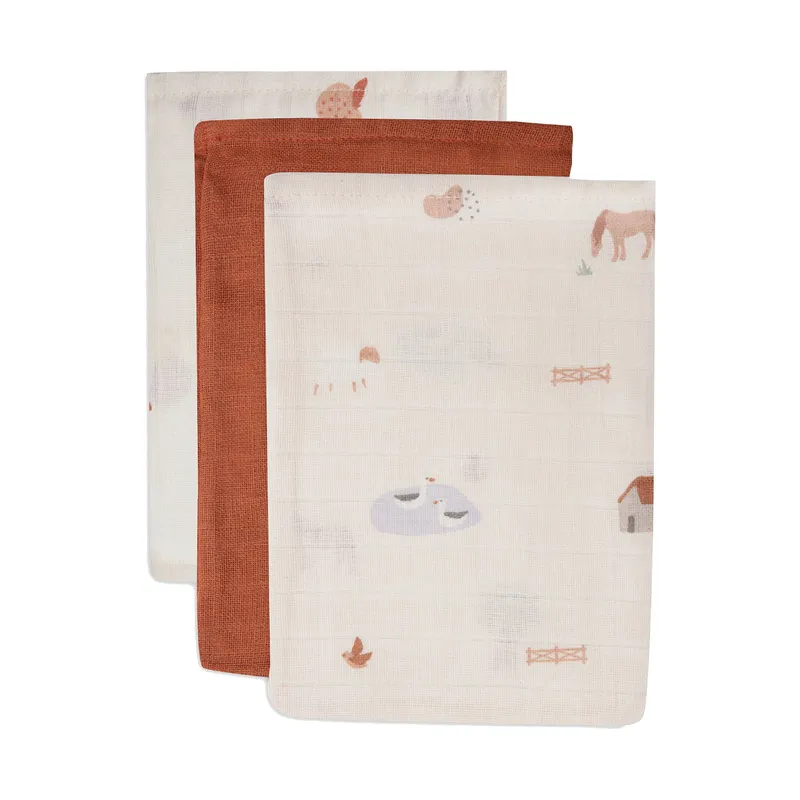 Jollein Farm Hydrofiel Washandje 3 Stuks