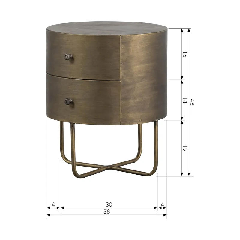 BePureHome Glossy Kastje - Metaal - Antique Brass