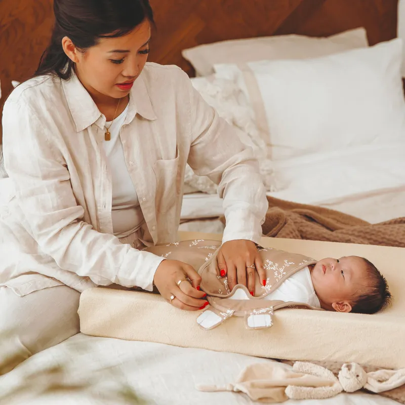 Meyco Baby Branches Inbakerdoek - 0-3 Mnd - Gevoerd - Sand