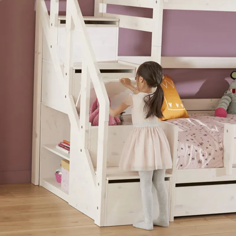 LIFETIME Kidsrooms Stapelbed Family - 90+140 - Met Trapkast / Premium