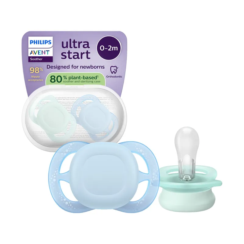 Philips Avent Ultra Start Fopspeen - 0-2 Mnd - 2 Stuks - Plant based